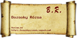 Bozsoky Rózsa névjegykártya